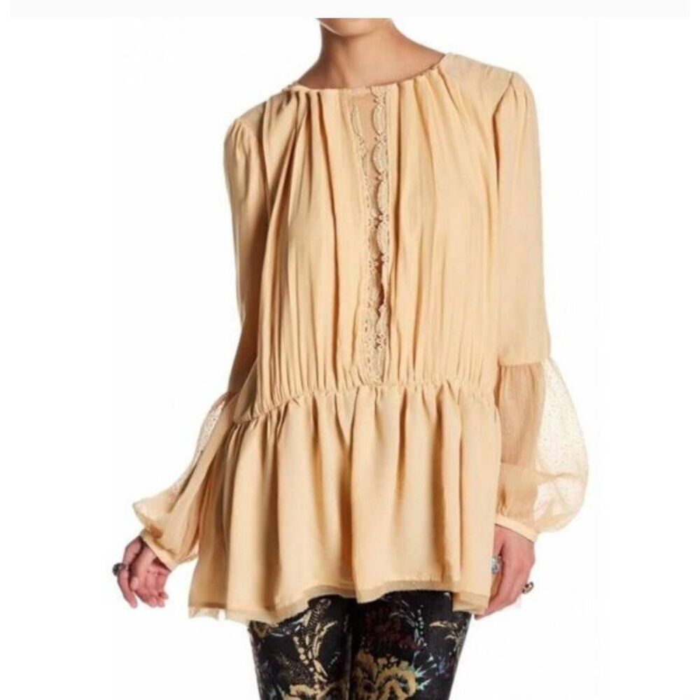 Free People Soul Serene Peplum Open Back Top Size XS